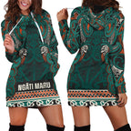 Aotearoa Iwi Ngāti Maru Taranaki Hoodie Dress Maori Wharenui House Tribal Pattern