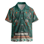 Aotearoa Iwi Ngāti Maru Taranaki Kid Hawaiian Shirt Maori Wharenui House Tribal Pattern