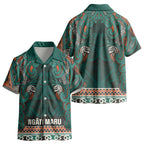 Aotearoa Iwi Ngāti Maru Taranaki Kid Hawaiian Shirt Maori Wharenui House Tribal Pattern
