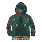 Aotearoa Iwi Ngāti Maru Taranaki Kid Hoodie Maori Wharenui House Tribal Pattern