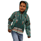 Aotearoa Iwi Ngāti Maru Taranaki Kid Hoodie Maori Wharenui House Tribal Pattern