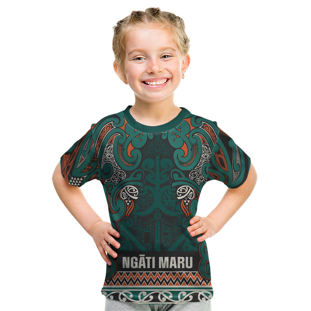 Aotearoa Iwi Ngāti Maru Taranaki Kid T Shirt Maori Wharenui House Tribal Pattern