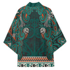 Aotearoa Iwi Ngāti Maru Taranaki Kimono Maori Wharenui House Tribal Pattern