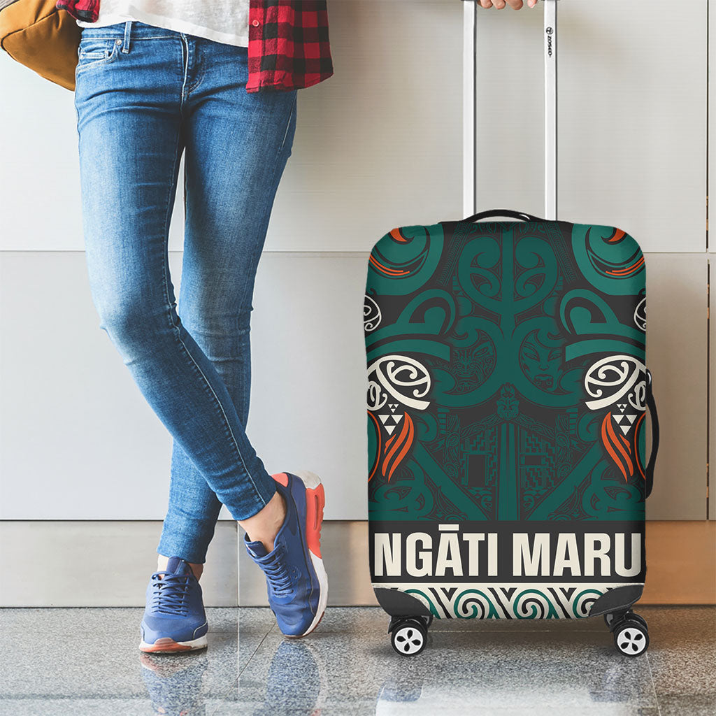 Aotearoa Iwi Ngāti Maru Taranaki Luggage Cover Maori Wharenui House Tribal Pattern
