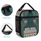 Aotearoa Iwi Ngāti Maru Taranaki Lunch Bag Maori Wharenui House Tribal Pattern