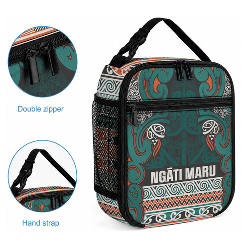 Aotearoa Iwi Ngāti Maru Taranaki Lunch Bag Maori Wharenui House Tribal Pattern