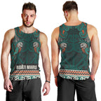 Aotearoa Iwi Ngāti Maru Taranaki Men Tank Top Maori Wharenui House Tribal Pattern