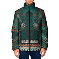 Aotearoa Iwi Ngāti Maru Taranaki Padded Jacket Maori Wharenui House Tribal Pattern