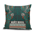 Aotearoa Iwi Ngāti Maru Taranaki Pillow Cover Maori Wharenui House Tribal Pattern