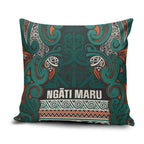 Aotearoa Iwi Ngāti Maru Taranaki Pillow Cover Maori Wharenui House Tribal Pattern
