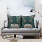 Aotearoa Iwi Ngāti Maru Taranaki Pillow Cover Maori Wharenui House Tribal Pattern