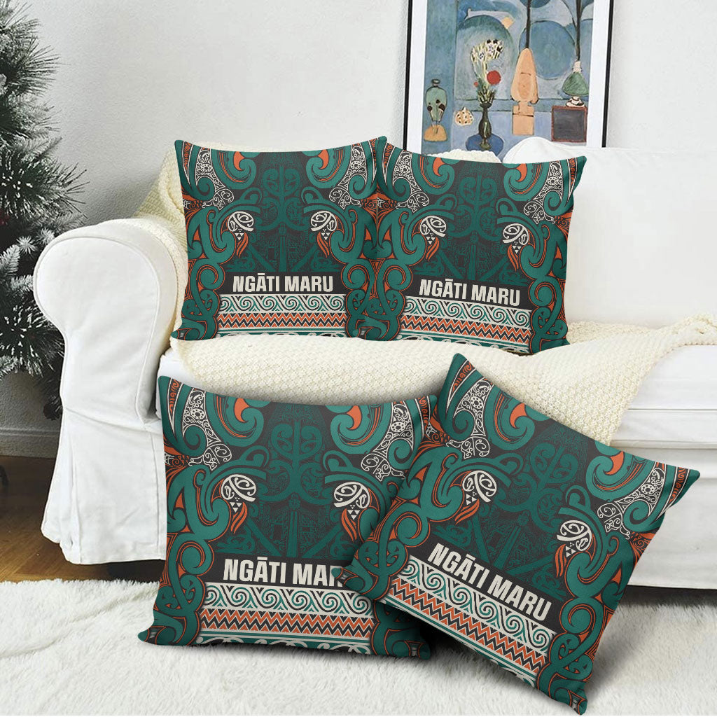 Aotearoa Iwi Ngāti Maru Taranaki Pillow Cover Maori Wharenui House Tribal Pattern