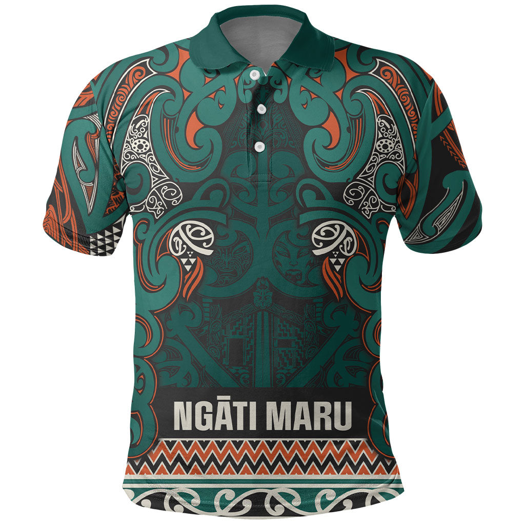 Aotearoa Iwi Ngāti Maru Taranaki Polo Shirt Maori Wharenui House Tribal Pattern