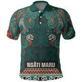 Aotearoa Iwi Ngāti Maru Taranaki Polo Shirt Maori Wharenui House Tribal Pattern