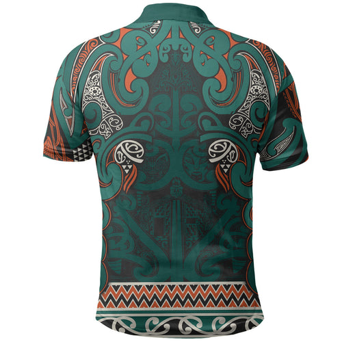 Aotearoa Iwi Ngāti Maru Taranaki Polo Shirt Maori Wharenui House Tribal Pattern