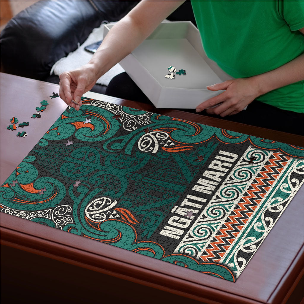 Aotearoa Iwi Ngāti Maru Taranaki Puzzle Maori Wharenui House Tribal Pattern