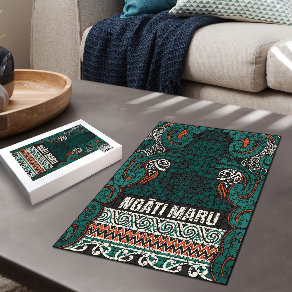 Aotearoa Iwi Ngāti Maru Taranaki Puzzle Maori Wharenui House Tribal Pattern