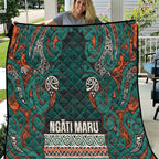 Aotearoa Iwi Ngāti Maru Taranaki Quilt Maori Wharenui House Tribal Pattern