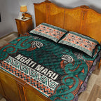 Aotearoa Iwi Ngāti Maru Taranaki Quilt Bed Set Maori Wharenui House Tribal Pattern
