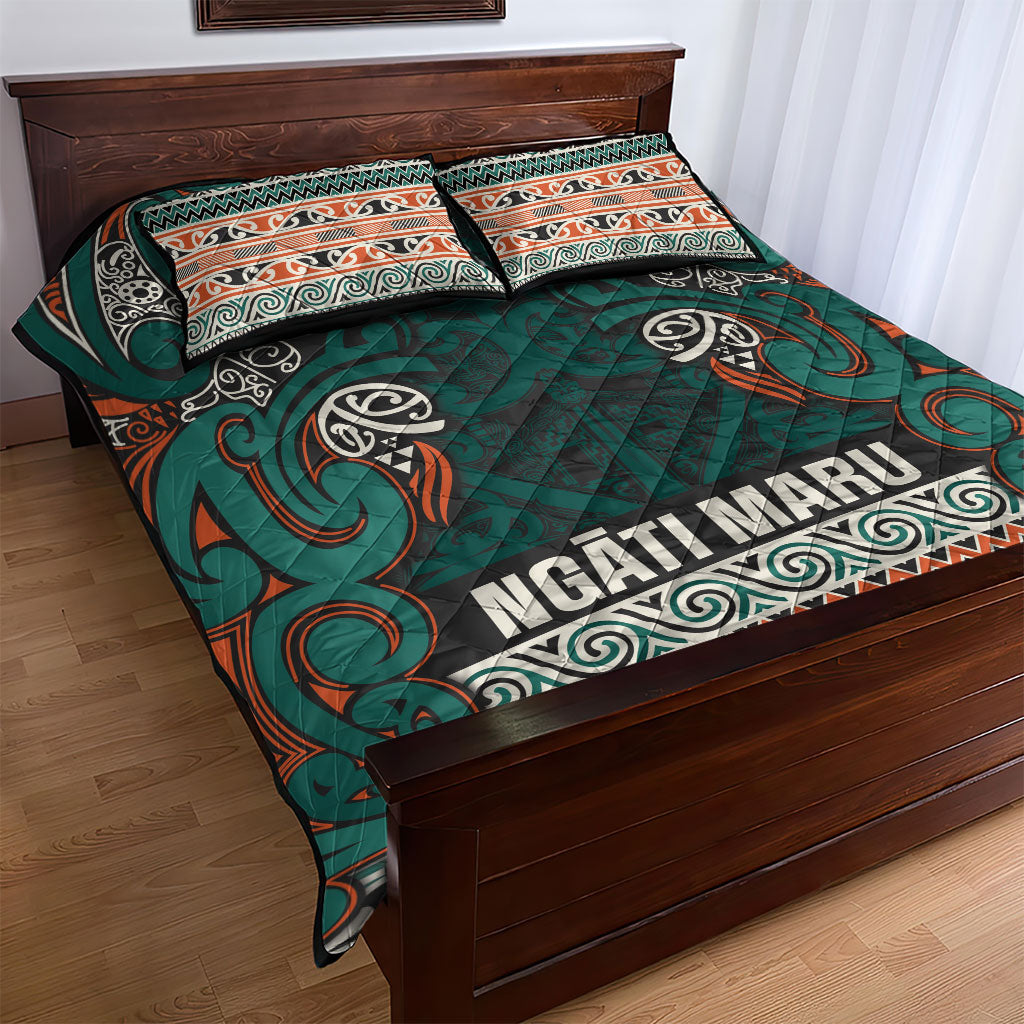 Aotearoa Iwi Ngāti Maru Taranaki Quilt Bed Set Maori Wharenui House Tribal Pattern