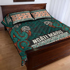 Aotearoa Iwi Ngāti Maru Taranaki Quilt Bed Set Maori Wharenui House Tribal Pattern