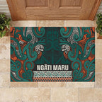 Aotearoa Iwi Ngāti Maru Taranaki Rubber Doormat Maori Wharenui House Tribal Pattern