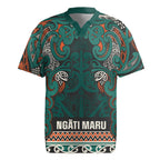 Aotearoa Iwi Ngāti Maru Taranaki Rugby Jersey Maori Wharenui House Tribal Pattern