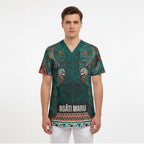 Aotearoa Iwi Ngāti Maru Taranaki Scrub Top Maori Wharenui House Tribal Pattern