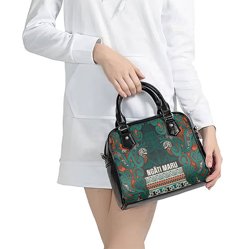 Aotearoa Iwi Ngāti Maru Taranaki Shoulder Handbag Maori Wharenui House Tribal Pattern