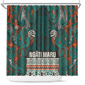 Aotearoa Iwi Ngāti Maru Taranaki Shower Curtain Maori Wharenui House Tribal Pattern
