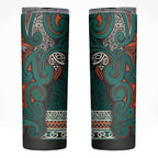Aotearoa Iwi Ngāti Maru Taranaki Skinny Tumbler Maori Wharenui House Tribal Pattern