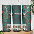 Aotearoa Iwi Ngāti Maru Taranaki Skinny Tumbler Maori Wharenui House Tribal Pattern