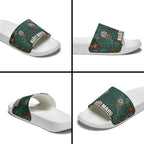 Aotearoa Iwi Ngāti Maru Taranaki Slide Sandals Maori Wharenui House Tribal Pattern