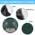 Aotearoa Iwi Ngāti Maru Taranaki Spare Tire Cover Maori Wharenui House Tribal Pattern