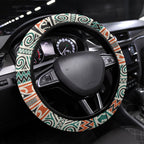 Aotearoa Iwi Ngāti Maru Taranaki Steering Wheel Cover Maori Wharenui House Tribal Pattern