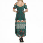 Aotearoa Iwi Ngāti Maru Taranaki Summer Maxi Dress Maori Wharenui House Tribal Pattern