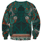 Aotearoa Iwi Ngāti Maru Taranaki Sweatshirt Maori Wharenui House Tribal Pattern