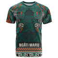 Aotearoa Iwi Ngāti Maru Taranaki T Shirt Maori Wharenui House Tribal Pattern