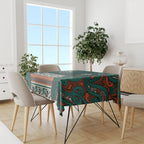 Aotearoa Iwi Ngāti Maru Taranaki Tablecloth Maori Wharenui House Tribal Pattern