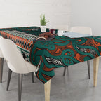Aotearoa Iwi Ngāti Maru Taranaki Tablecloth Maori Wharenui House Tribal Pattern