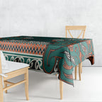 Aotearoa Iwi Ngāti Maru Taranaki Tablecloth Maori Wharenui House Tribal Pattern
