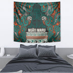Aotearoa Iwi Ngāti Maru Taranaki Tapestry Maori Wharenui House Tribal Pattern