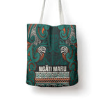 Aotearoa Iwi Ngāti Maru Taranaki Tote Bag Maori Wharenui House Tribal Pattern