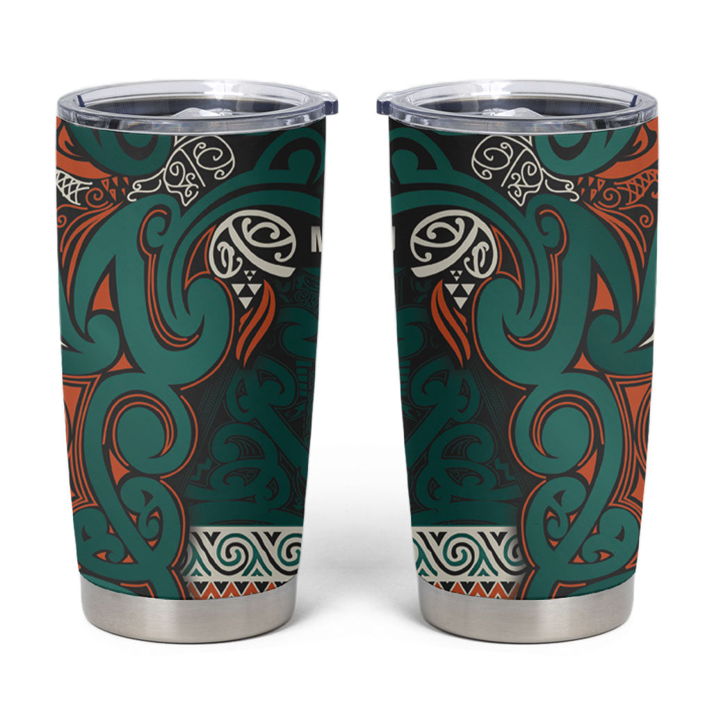 Aotearoa Iwi Ngāti Maru Taranaki Tumbler Cup Maori Wharenui House Tribal Pattern