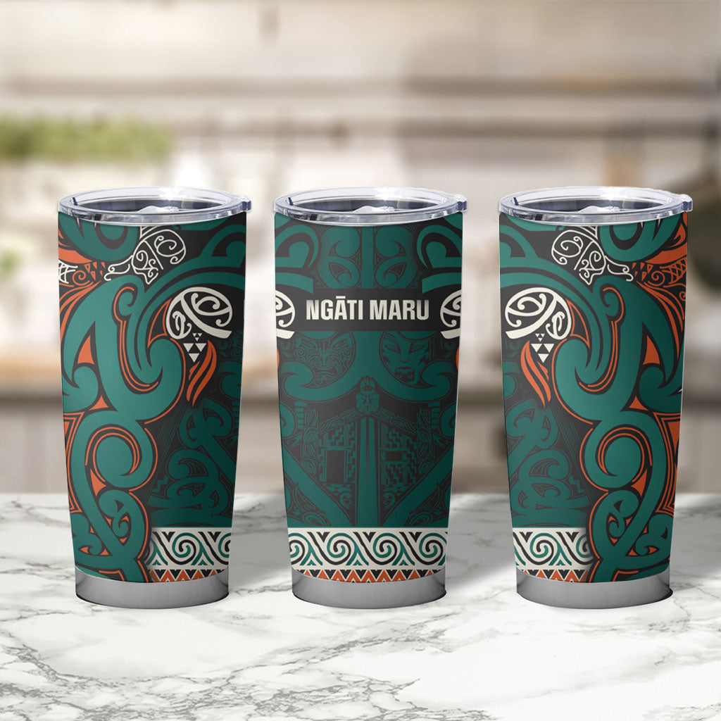 Aotearoa Iwi Ngāti Maru Taranaki Tumbler Cup Maori Wharenui House Tribal Pattern