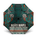 Aotearoa Iwi Ngāti Maru Taranaki Umbrella Maori Wharenui House Tribal Pattern