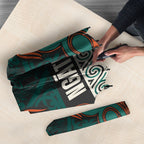 Aotearoa Iwi Ngāti Maru Taranaki Umbrella Maori Wharenui House Tribal Pattern