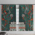 Aotearoa Iwi Ngāti Maru Taranaki Window Curtain Maori Wharenui House Tribal Pattern