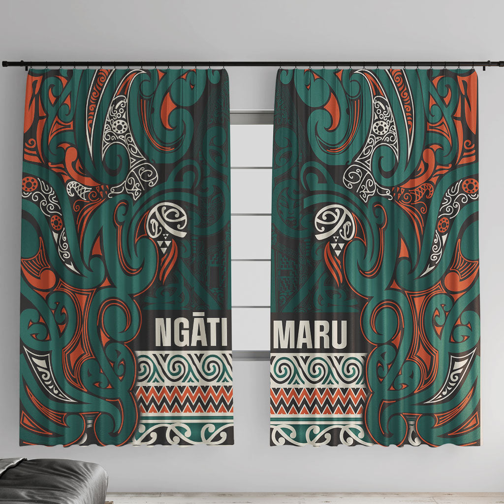 Aotearoa Iwi Ngāti Maru Taranaki Window Curtain Maori Wharenui House Tribal Pattern