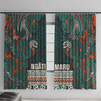 Aotearoa Iwi Ngāti Maru Taranaki Window Curtain Maori Wharenui House Tribal Pattern